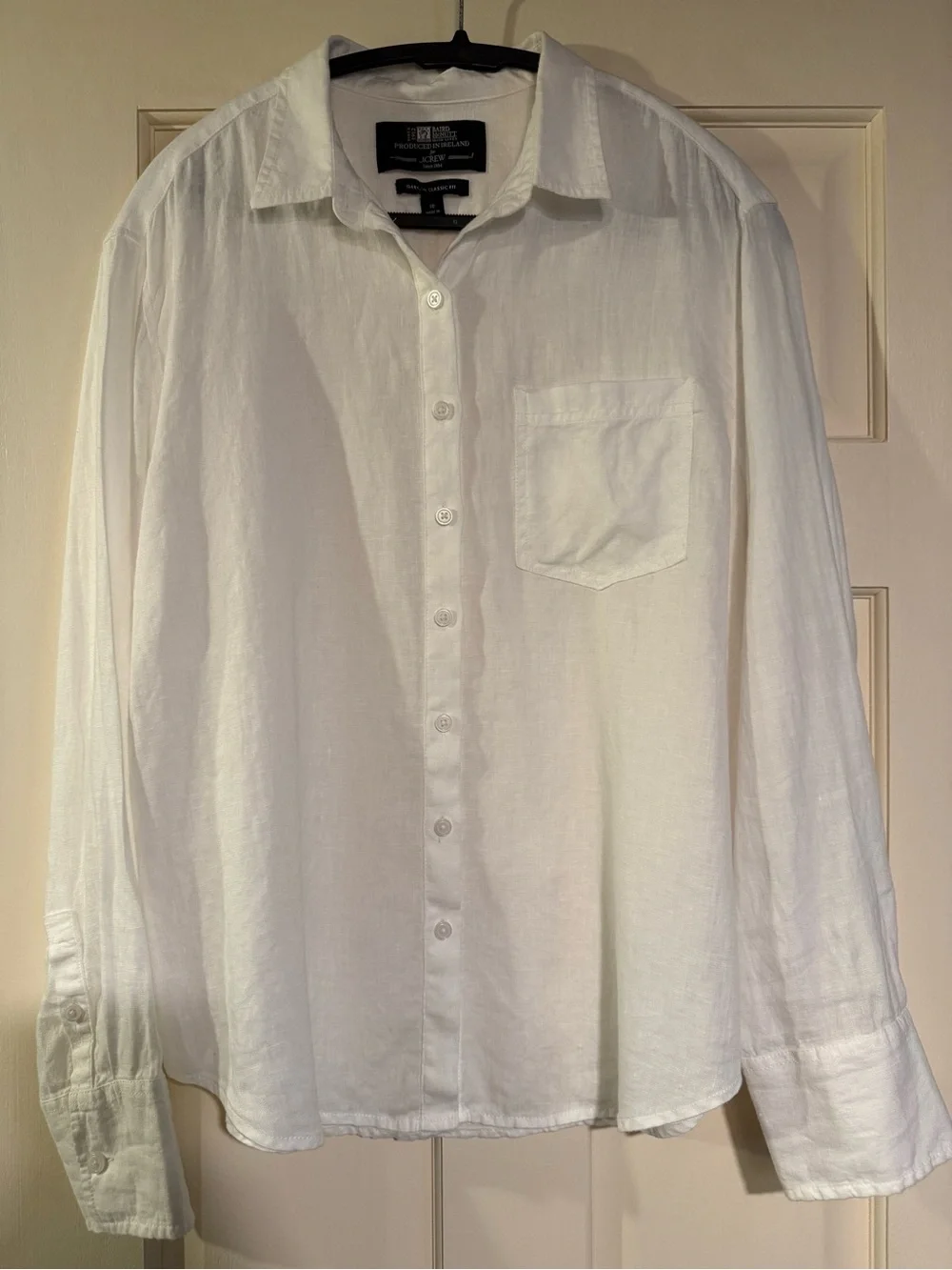 J.Crew Baird McNutt Irish Linen Garçon Classic Shirt White Size 10
